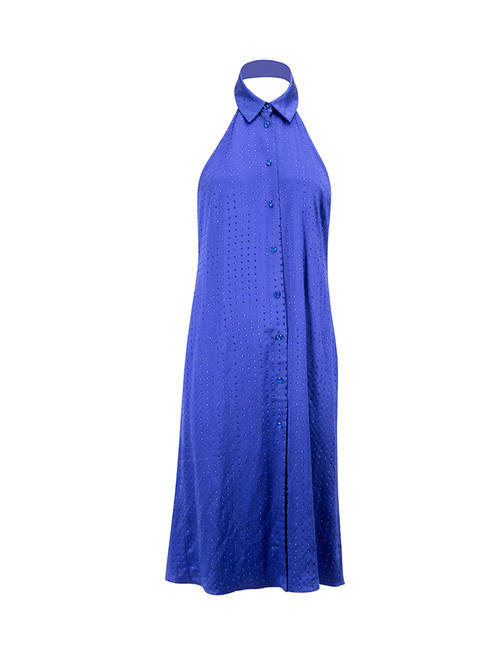 Sanne Blue Jewelled Halterneck Dress