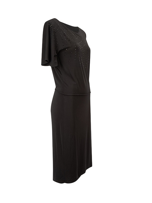 Escada Black Studded Knee Length Dress
