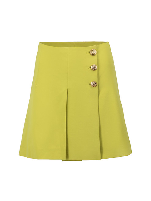 Versace Green Button Detail Mini Skirt