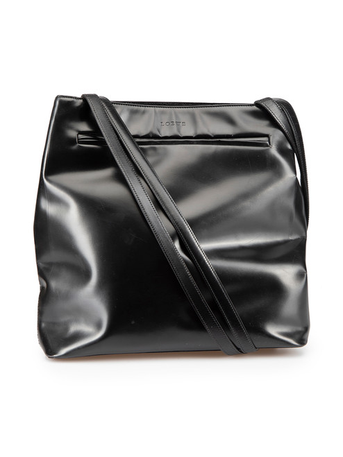 Loewe Black Leather Top Handle Tote Bag