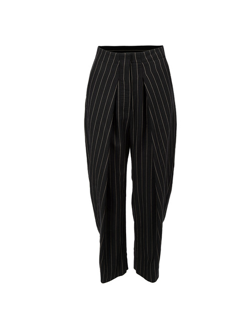 Stella McCartney Black Wool Pinstripe Tapered Trousers