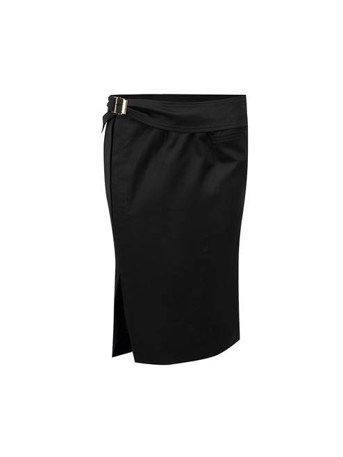 Gucci Black Wool Buckle Pencil Skirt