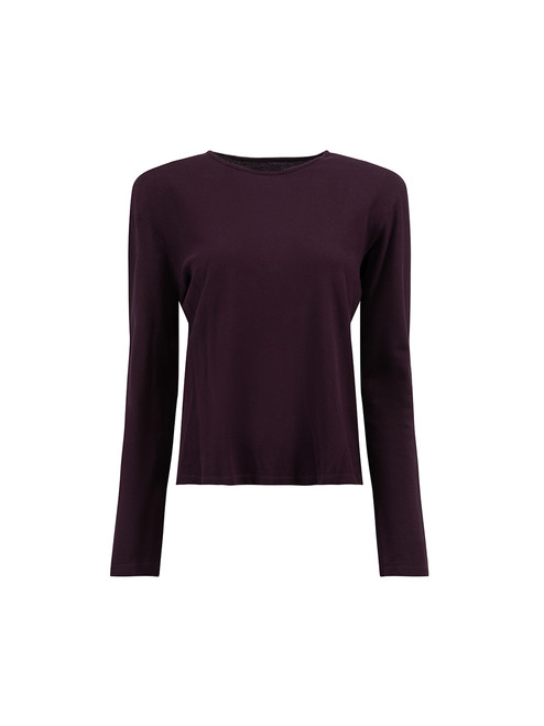 Maison Margiela Purple Cotton Round Neck Long Sleeve Top