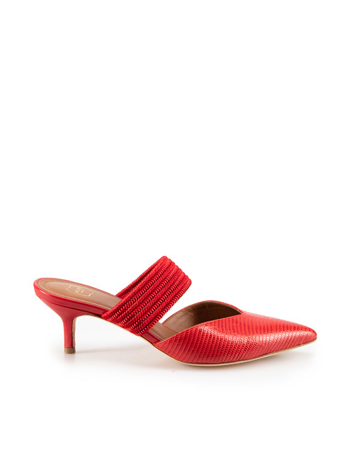 Malone Souliers Red Lizard Leather Maisie Mules