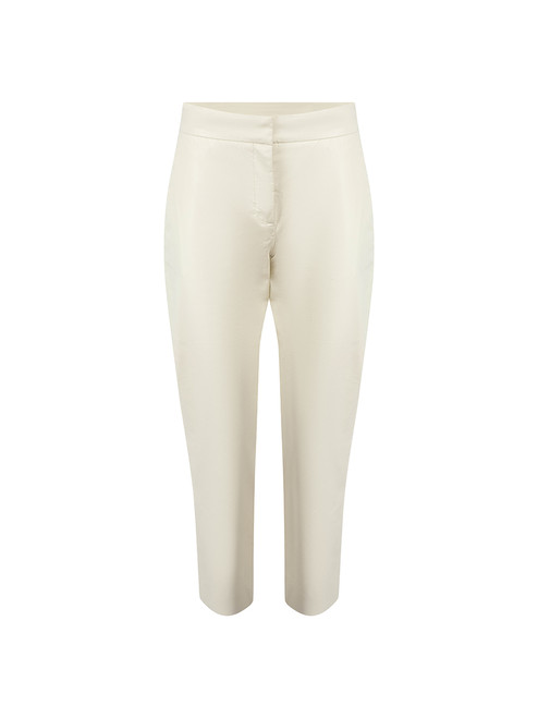 MSGM White PU Crop Slim Trousers
