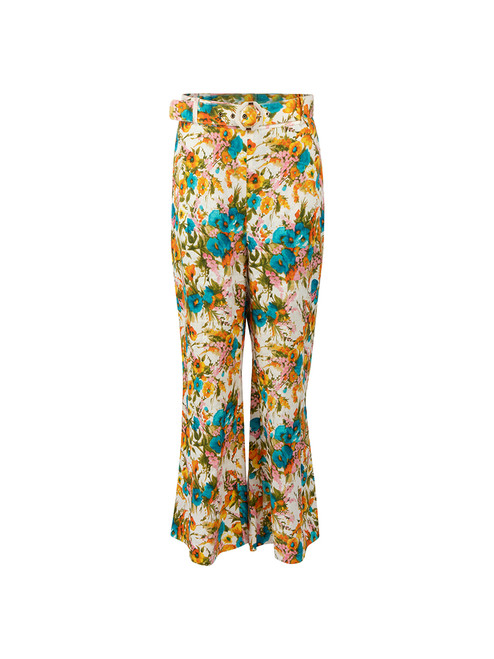 Zimmermann Floral Print Belted Trousers