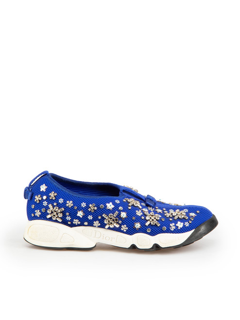 Dior Cobalt Blue Embellished Fusion Trainers