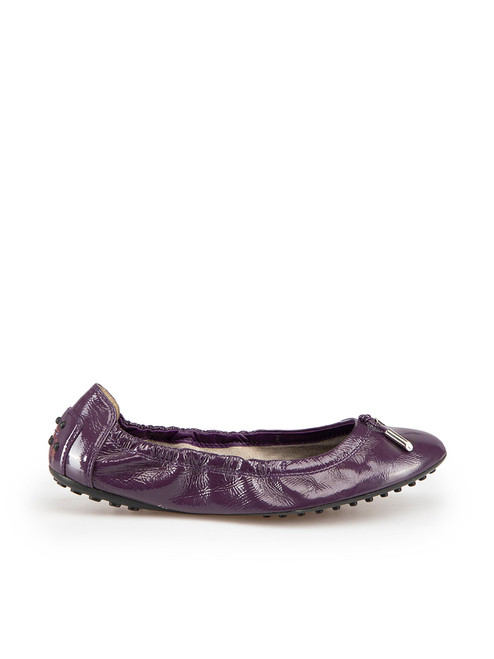 Tod's Purple Patent Leather Driving Shoes