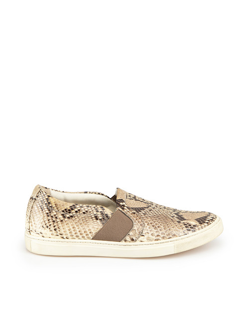Lanvin Brown Snakeskin Slip On Trainers