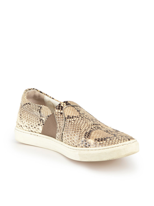 Lanvin Brown Snakeskin Slip On Trainers