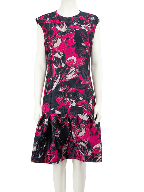 Carolina Herrera Floral Jacquard Pattern Dress