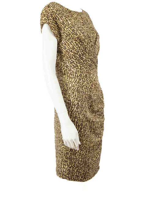 Carolina Herrera Leopard Wool Knee Length Dress