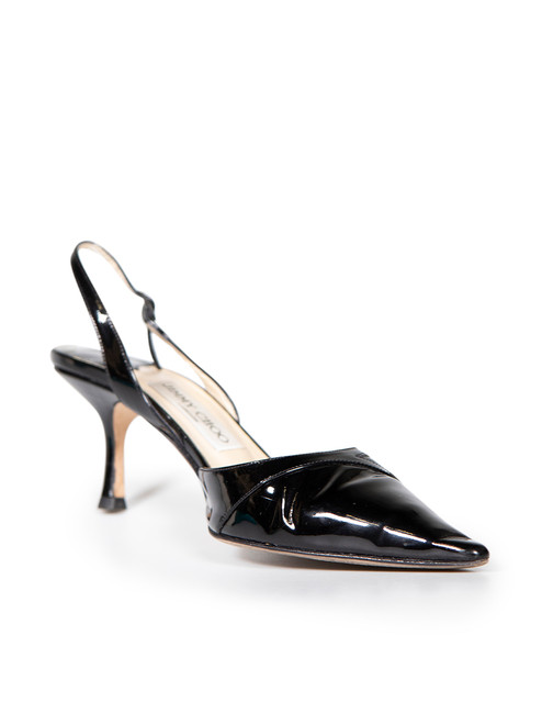 Jimmy Choo Black Patent Slingback Pumps