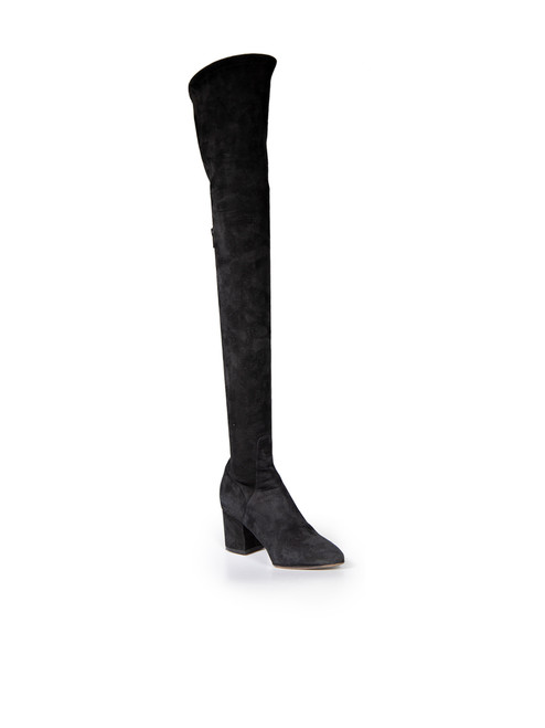 Valentino Garavani Black Suede Over-the-knee Boots