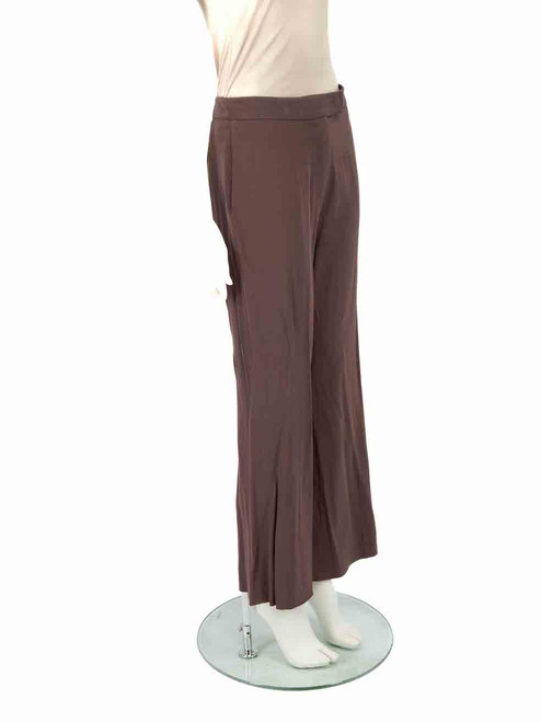 Chloé Brown Mid-Rise Straight Leg Trousers