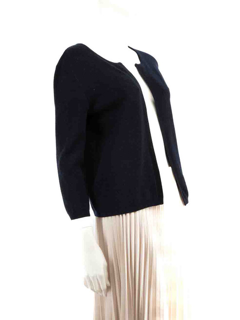 Agnona Navy Cashmere Knitted Cardigan