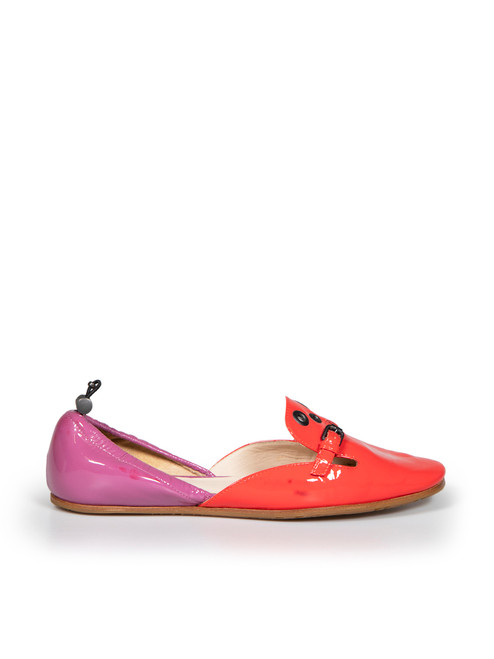 Bottega Veneta Patent Leather Eyelet Accent Flats