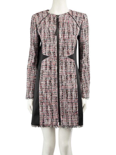 Karl Lagerfeld Tweed Bouclé Panelled Coat