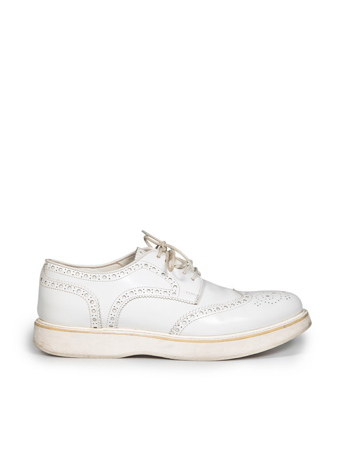 Church's White Leather Perforated Lace-Up Brogues