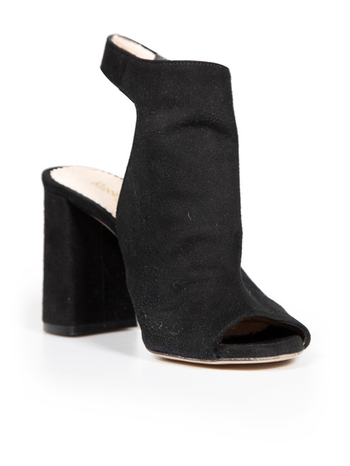 Russell & Bromley Black Suede Open Back Sandals