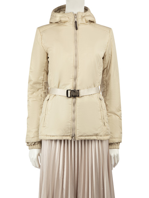 Prada Beige Hooded Shell Jacket