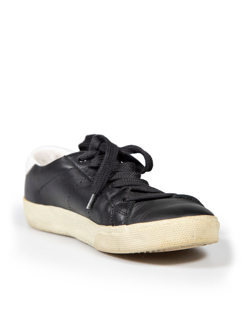 Saint Laurent Black Leather Low Top Trainers