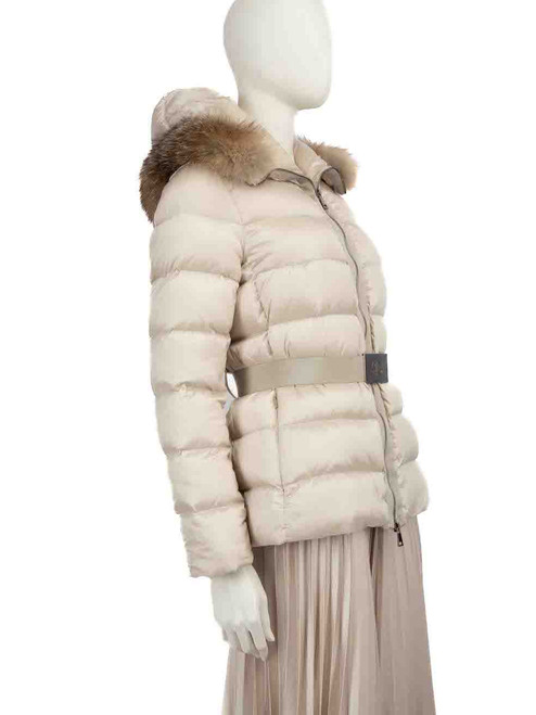 Moncler Beige Tatie Cupidone Short Down Jacket