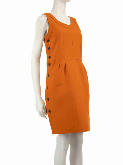 Marni Orange Side Button Up Detail Dress