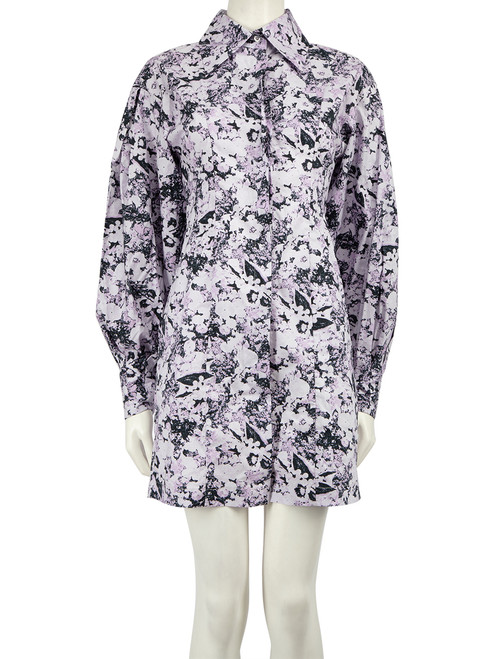 Remain Birger Christensen Purple Floral Marilo Shirt Dress