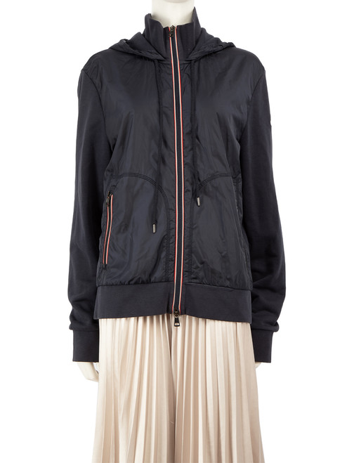 Moncler Navy Hooded Zip Jacket