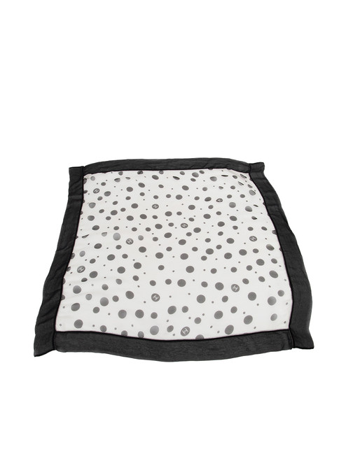 Chanel Black & White Silk Polka Dot CC Logo Scarf