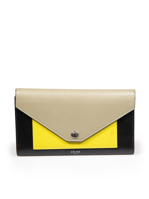 Céline Tricolor Leather Envelope Wallet
