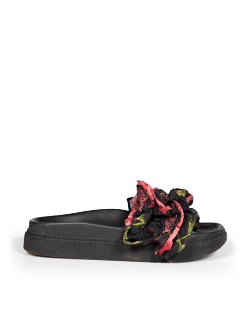 Simone Rocha Ruffled Floral Jacquard Slides