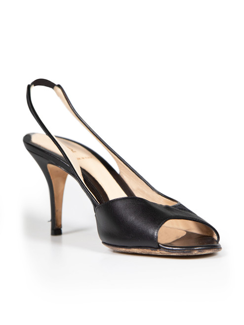 Fendi Black FF Zucchino Slingback Sandals