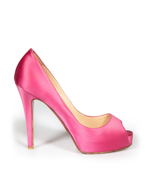 Christian Louboutin Pink Satin New Very Prive Heels