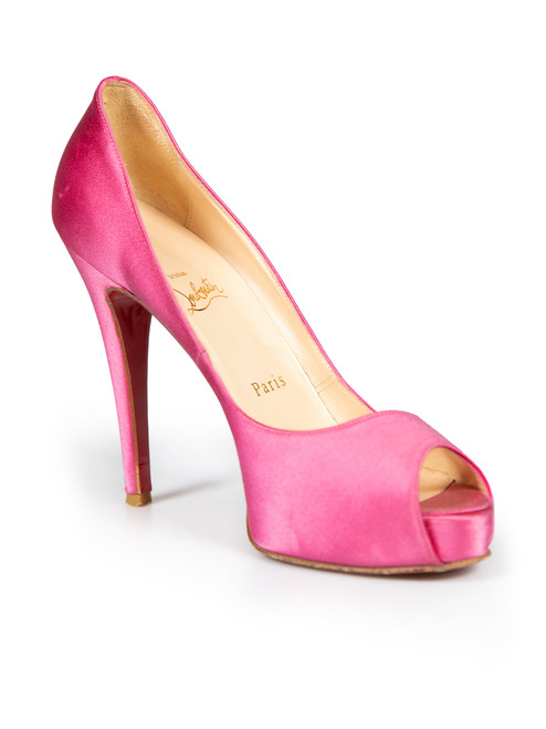 Christian Louboutin Pink Satin New Very Prive Heels