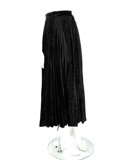 Christopher Kane Black Velvet Ruffle Pleated Skirt