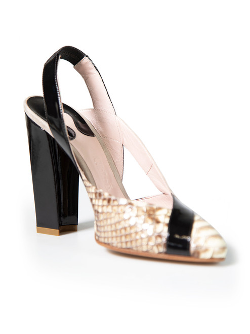 Chloé Python Leather Slingback Heels