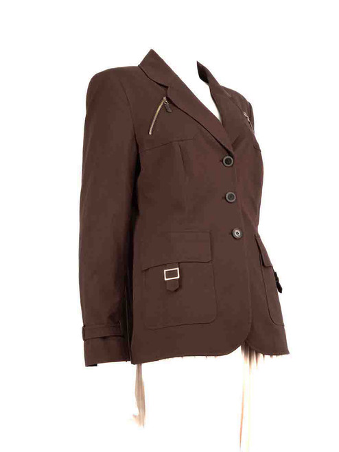 Escada Brown Button Up Blazer Jacket
