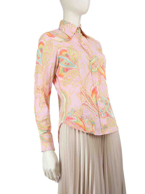 Etro Pink Paisley Print Shirt