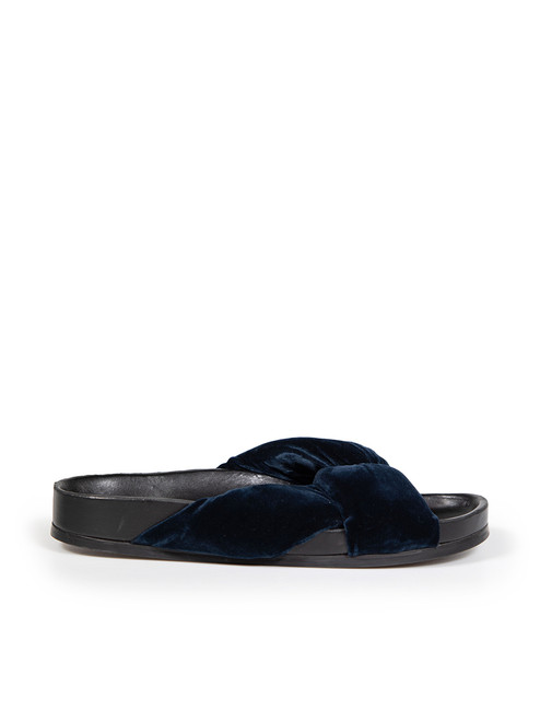 Chloé Navy Velvet Nolan Slides