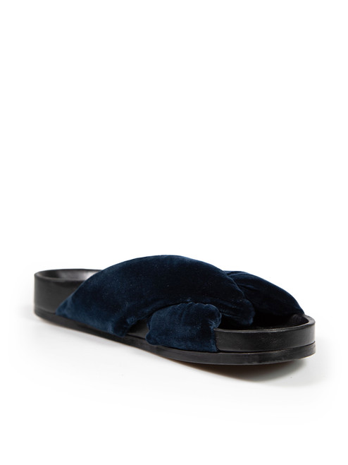 Chloé Navy Velvet Nolan Slides