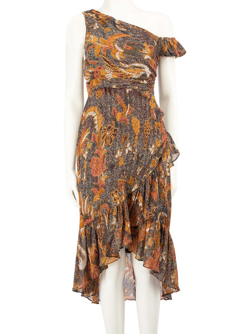 Ulla Johnson Asymmetric Shoulder Patterned Dress