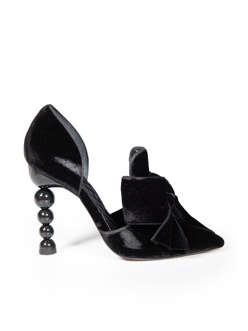 Tory Burch Bow Velvet Bow Point Toe Heels