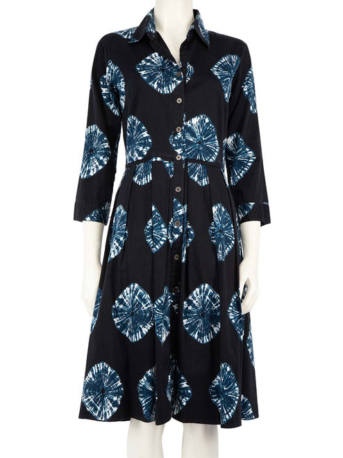 Samantha Sung Blue Tie Dye Print Knee Length Dress