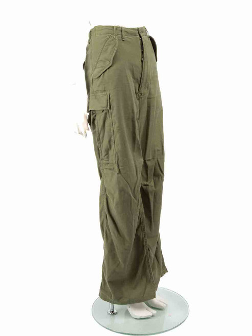 R13 Green Multipocket Wide Leg Cargo Pants