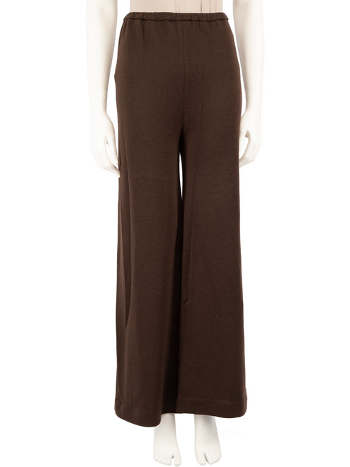 16 Arlington Brown Wool Wide Elasticated Trousers