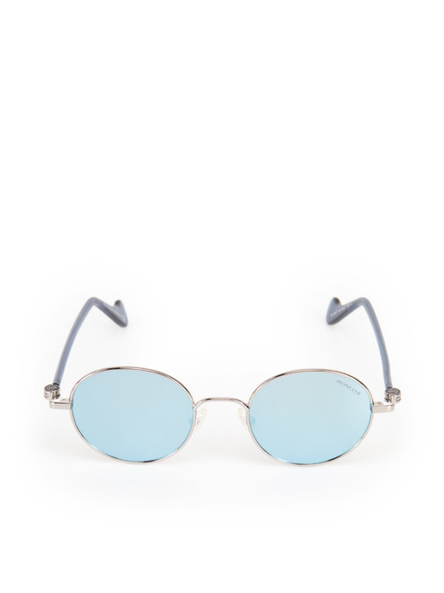 Moncler Blue Metal Round Sunglasses