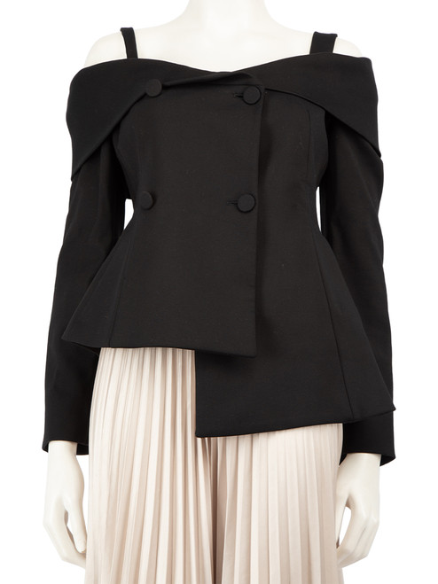 Off-White Black Off-Shoulder Twill Blazer