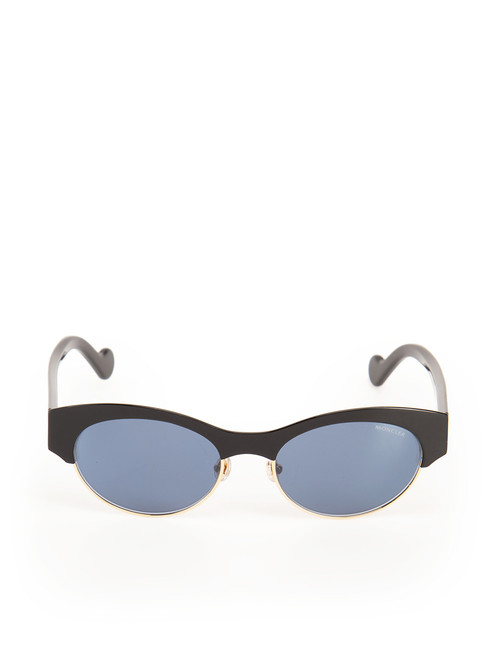 Moncler Black & Blue Tinted Oval Sunglasses